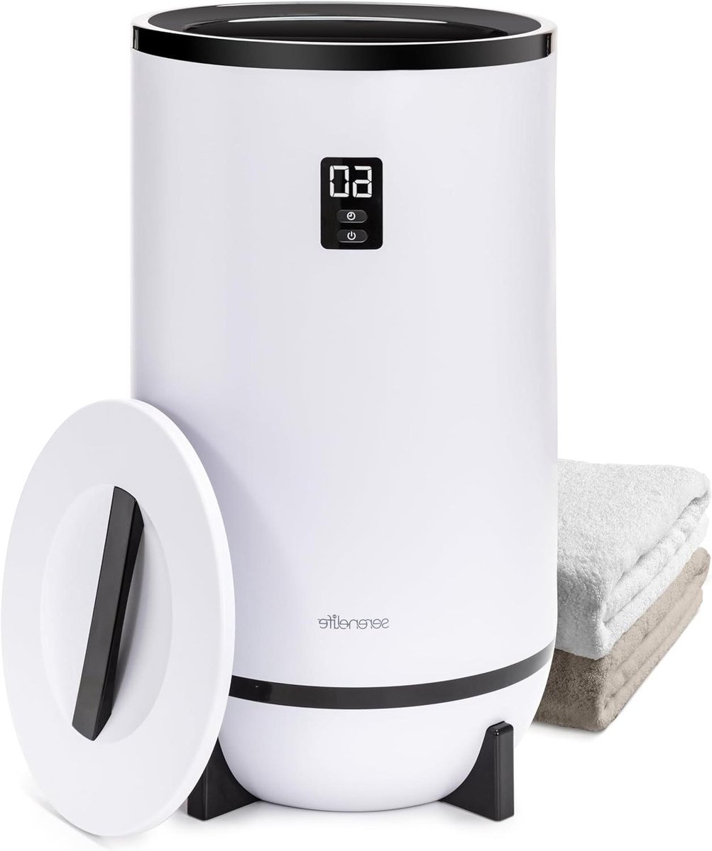 Handdoekwarmer - Elektrische emmer - Badkamer luxe - Met geurhouder - Past 2 grote - Zwart