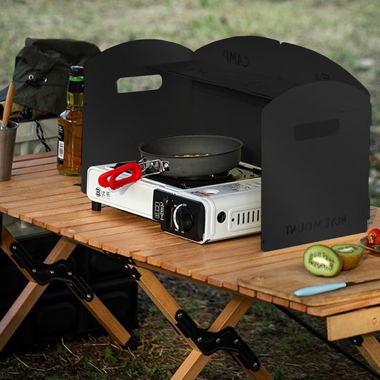 Opvouwbaar Camping Fornuis Windscherm met Opbergtas - Stalen 4 Platen Voor buiten Koken, Wandelen, Picknick, Backpacken van Merkloos — afbeelding 5