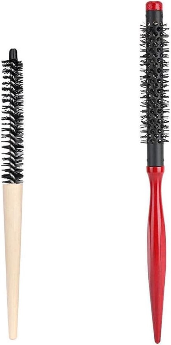 Kleine ronde borstels voor haar en baard, ideaal voor dun haar, ponytails en volume in krullen - 2 stuks