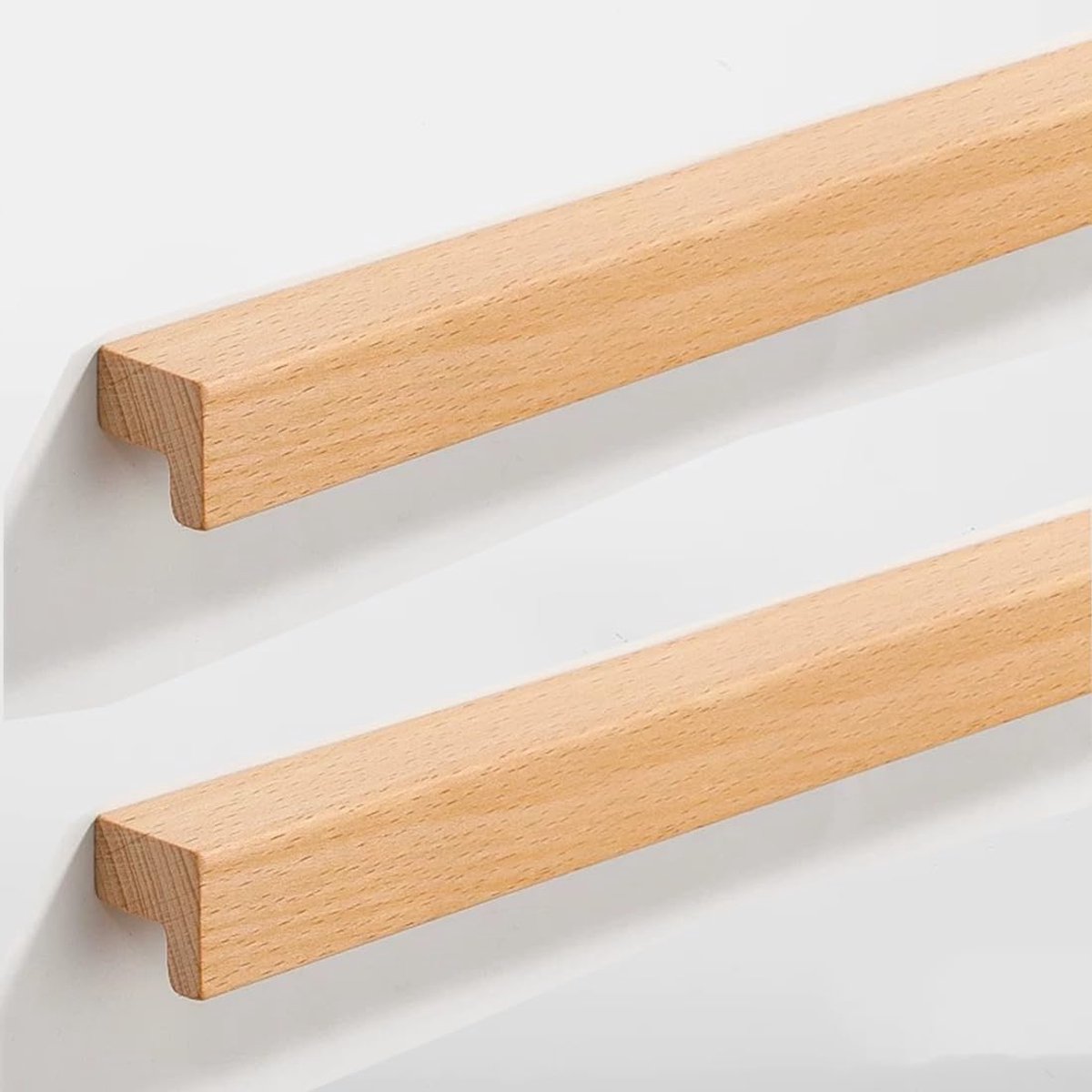SnelShoppen - 6 Stuks Houten Keuken Kast Handgrepen, Kast Hardware Lades Trekker, 160mm Houten Lades Handvatten voor Keuken en Meubels