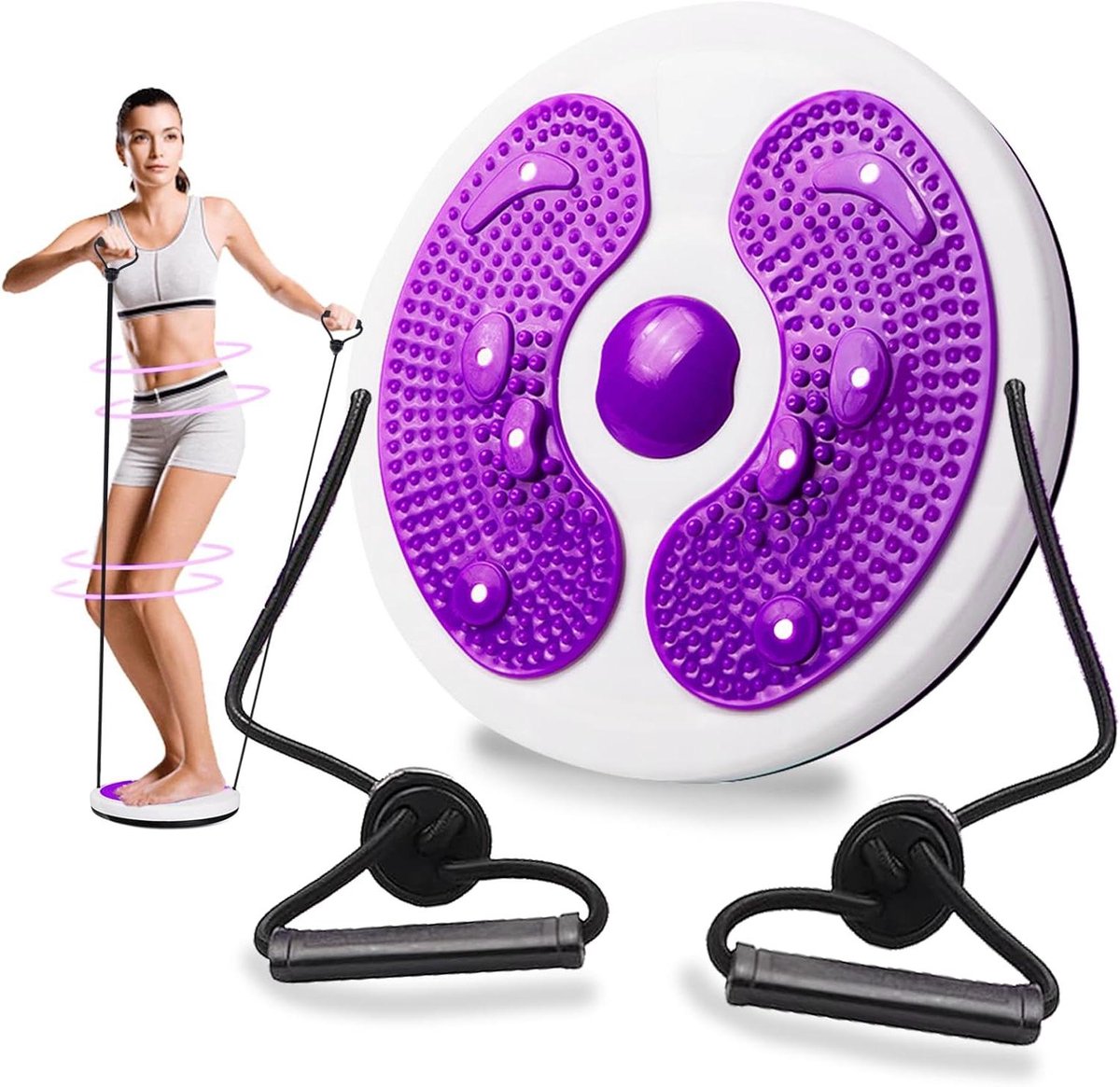 Taille Twister Disc - Fitness Draaitafel - Lichaamsvorming - Met Antislip Knoppen - 32 cm - Paars
