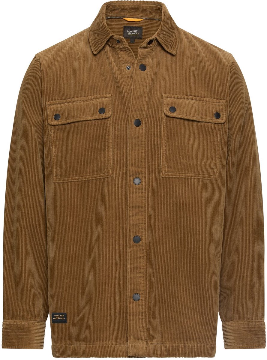camel active Cord overshirt van 100% katoen - Maat menswear-L - Sepiabruin