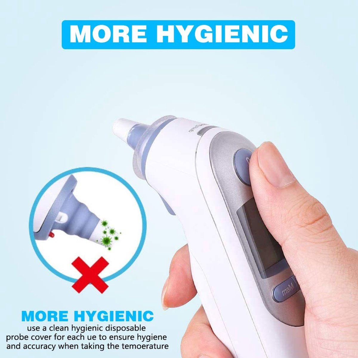 200 Stuks Wegwerp Oorkoortsmetertips, Beschermende Caps voor Oorkoortsthermometers, Vervangingscovers voor Hygiënisch Gebruik