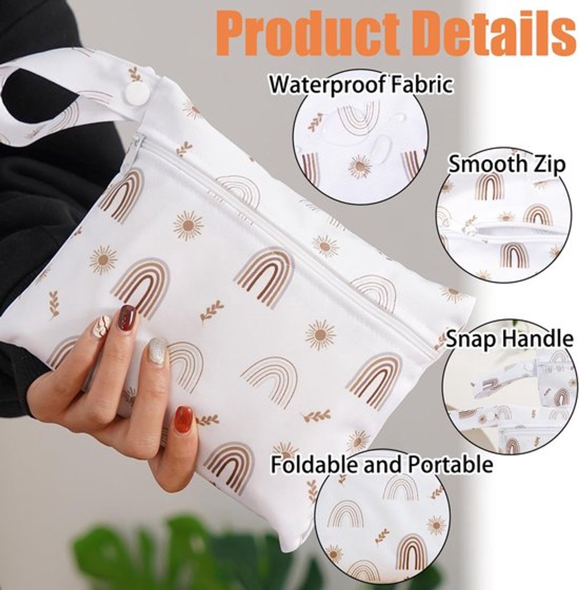 Wetbag Set - Waterdichte Luiertas - Herbruikbare Natte Tas - 3 Maten - Polyester - Geschikt voor Kamperen/Zwemmen - Opbergzak