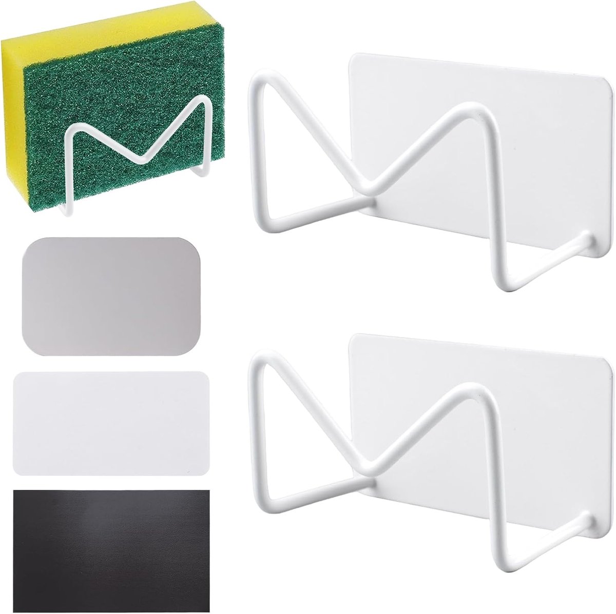 Sponshouder 2 stuks - magnetisch - sneldrogend - ideaal voor aanrecht - SnelShoppen