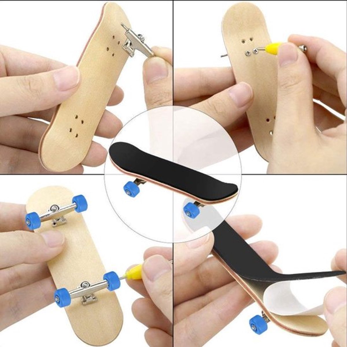 Skateboard Professioneel - Mini Skateboard - Hout Esdoorn Deck - 5-laags Duurzaam - Inclusief Accessoires - Schokabsorberend - Vingerskateboard