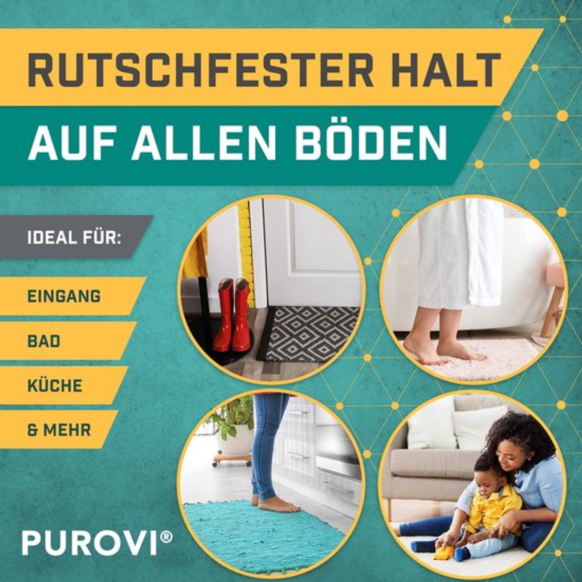 Antislipmat 200 x 80 cm - Tapijtstopper - Antislip ondertapijt - Antislip onderlegger - Slipbescherming - Wasbaar en herbruikbaar - Vloerkleedonderlegger