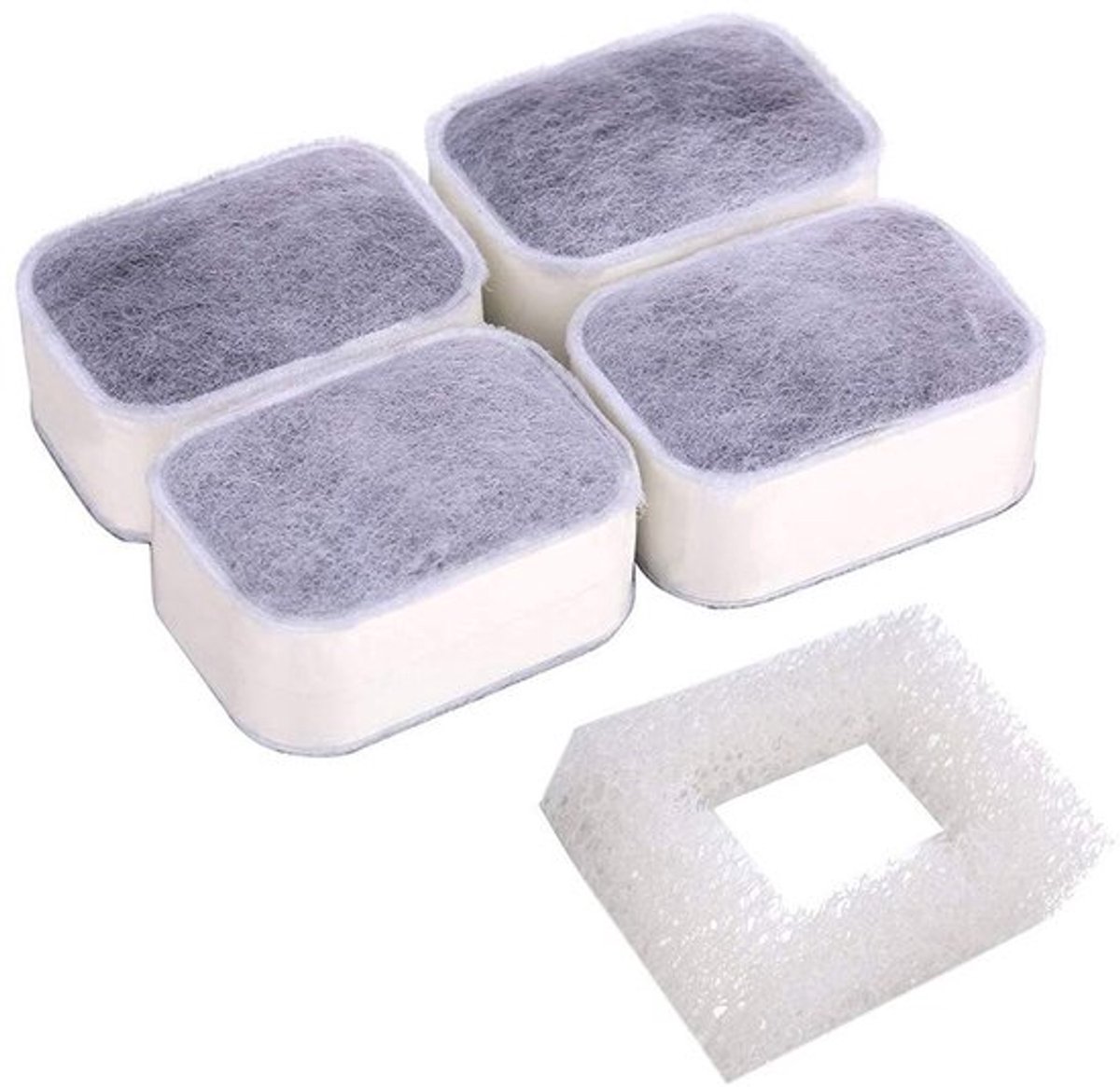 Vervangingsfilter Set - Dual-Action Filters - Schuimfilter - Actieve Koolfilter - Keramische Fontein - Houdt Water Fris - Waterfilter