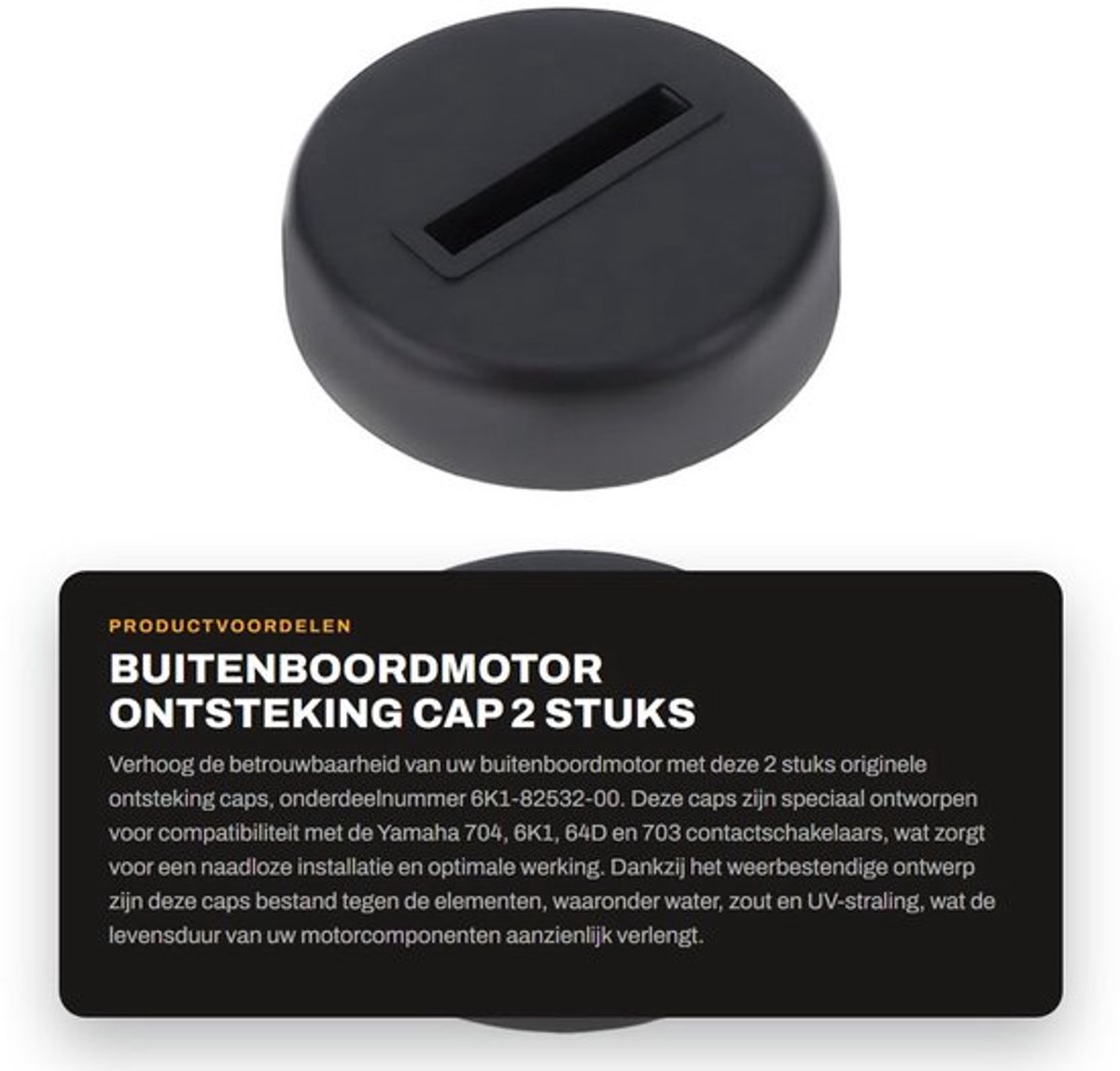 Ontstekingscap - 2 Stuks - Compatibel met Yamaha 704/6K1/64D/703 - Weerbestendig - Duurzaam - Verbeterde Bescherming - Buitenboordmotor