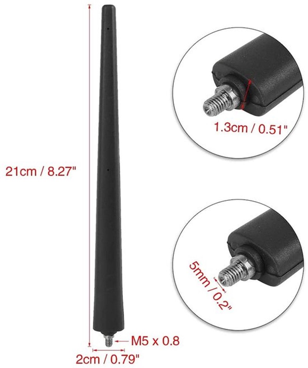 Autoantenne Universeel - Rubber - Vervangingsantenne - AM/FM - Geschikt voor 500 - 2012 Model - Radioantenne