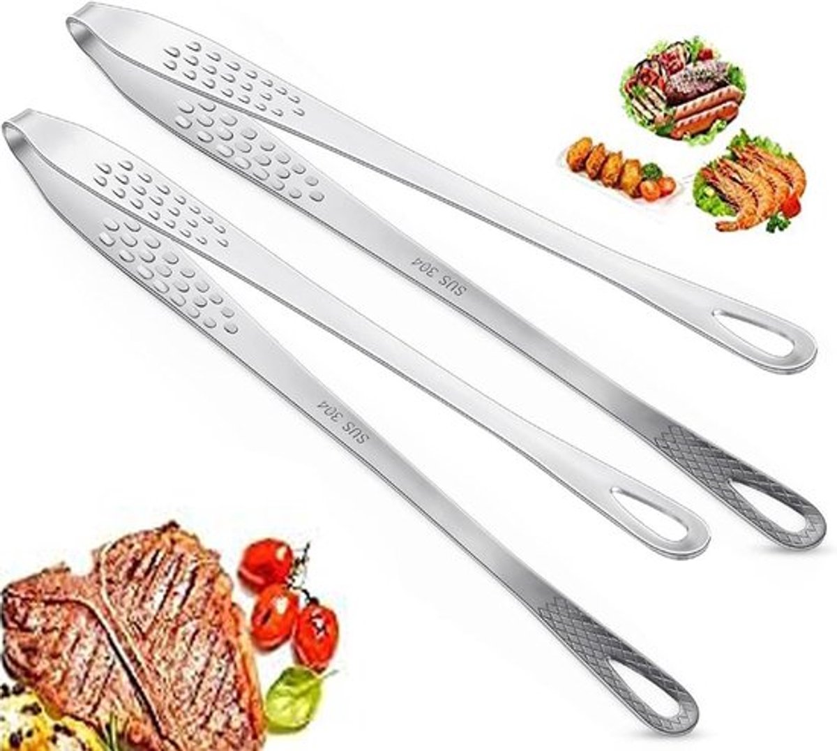 Barbecue-tang Roestvrij Staal - Koreaanse Grilltang - Duurzaam - Eenvoudig te Reinigen - Voor Koken/Grillen - Modern Ontwerp