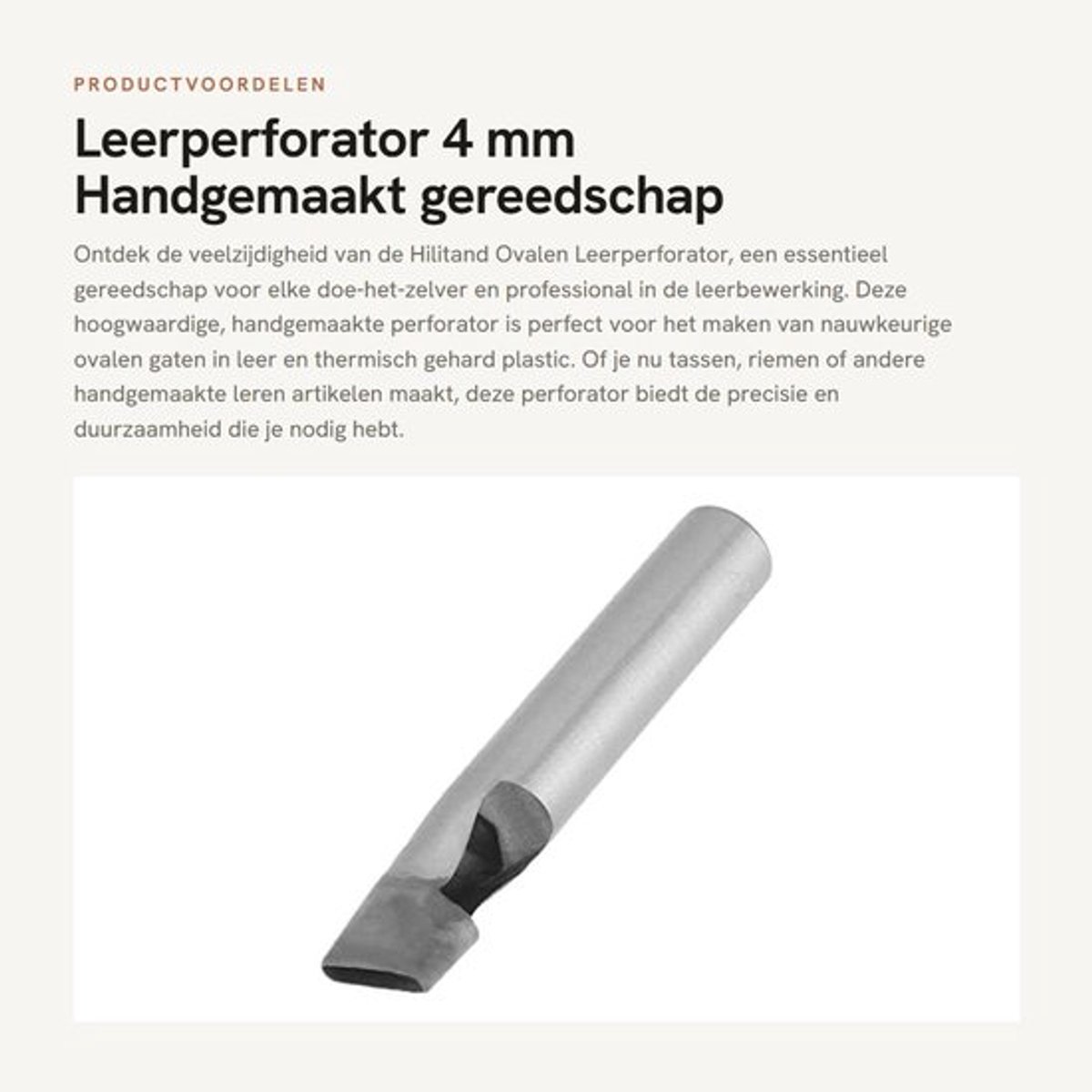 Punchhole Cutter - Handgemaakt - 4 mm - Carbon Staal - Voor Leerbewerking - Precisie Gaten - Duurzaam en Efficiënt - Leather Hole Punch