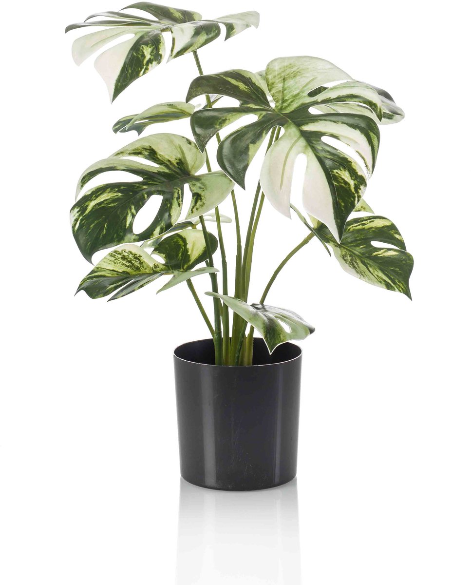 Emerald Kunstplant in pot Monstera 40cm - Kunstplant voor binnen Groen
