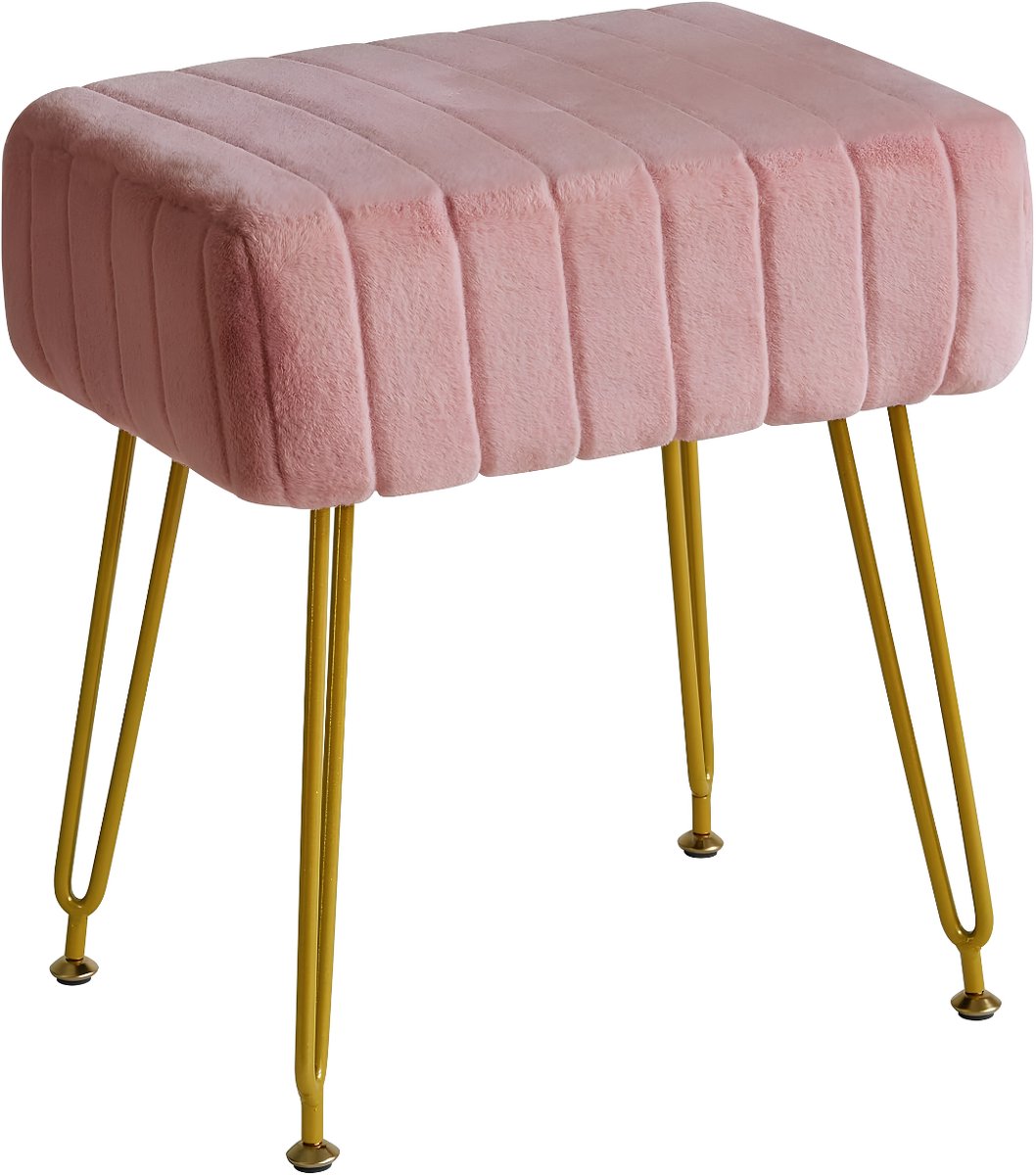 NIVA® Poef - Voetenbank - Voetenbankje - Roze - 40cm x 30cm x 46cm