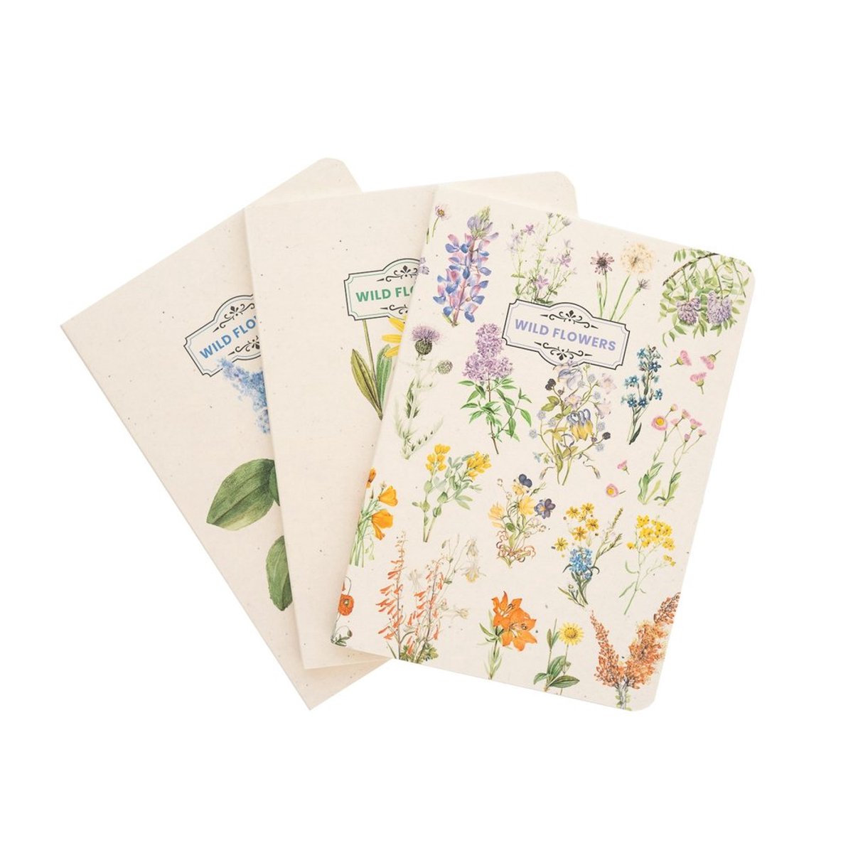 Grupo Erik - Wild Flowers Pack Of 3 A6 Notitieboek - Multicolours