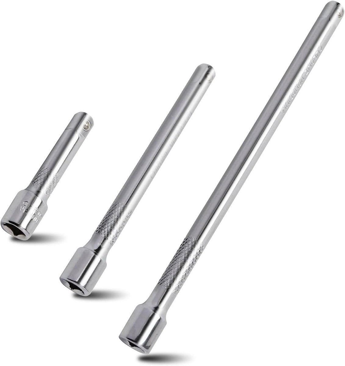 3-delige Verlengset voor Steeksleutel met Chrome Vanadium Staal - 75 mm, 150 mm, 250 mm - Ideaal voor Impactsleutels en Ratelsleutels