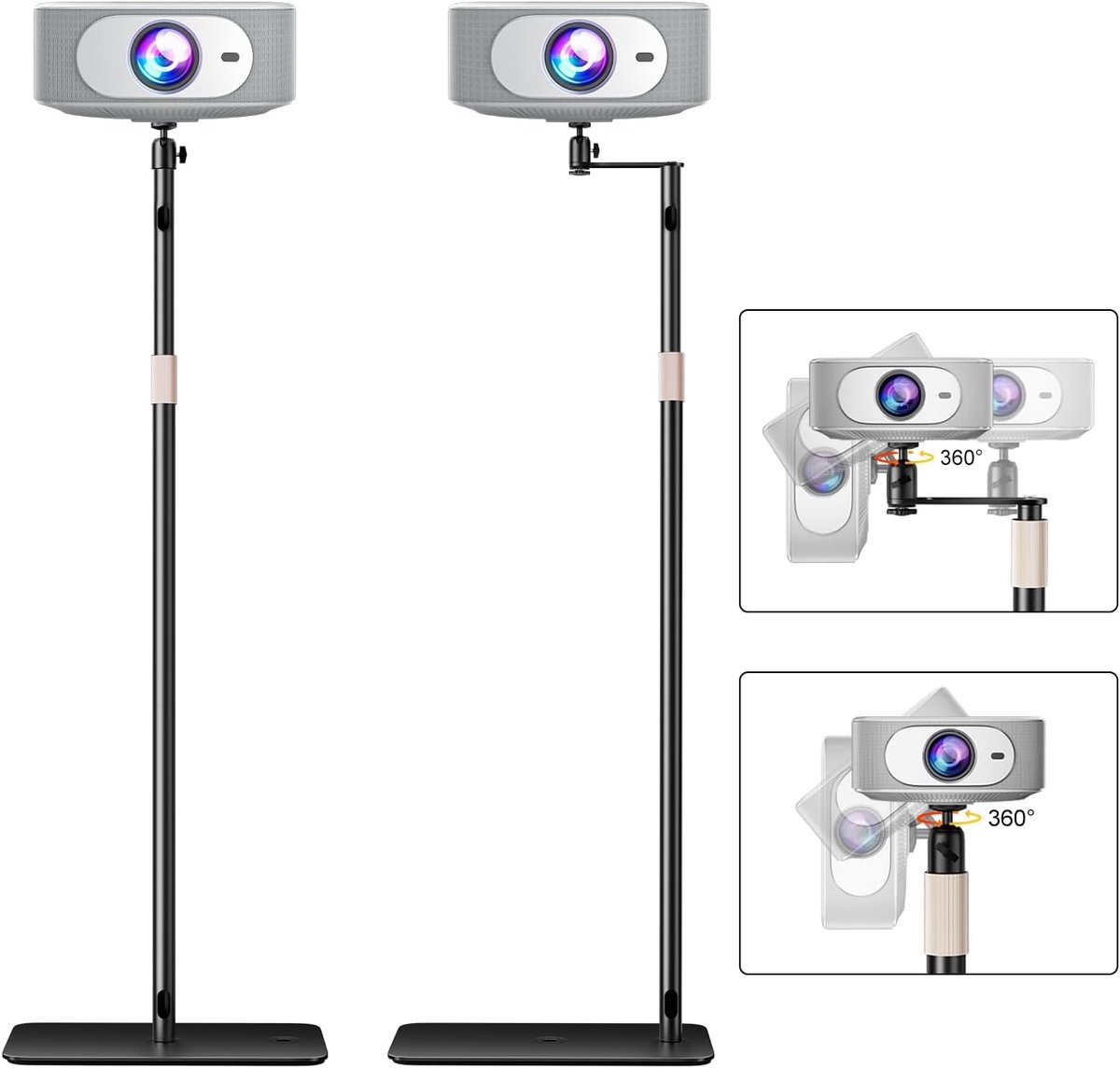 SnelShoppen - ZDSSY Projector Stand - Verstelbare Projector Houder 85-130 cm - 360° Rotatie - Ideaal voor Feesten, Camping en Thuisbioscoop - Stevige