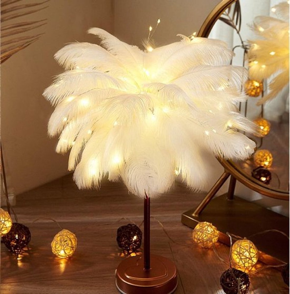 Decoratieve LED-verlichting, retro LED-verlichting, kamerdecoratie, wit.