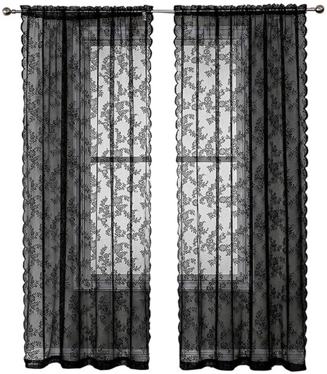 Gordijnen 2 Stuks - Decoratieve Gordijnen - Verduisterend - Kanten Gordijnen - Polyester - Afmetingen B100xL100cm/B100xL140cm/B100xL200cm - Raamdecoratie