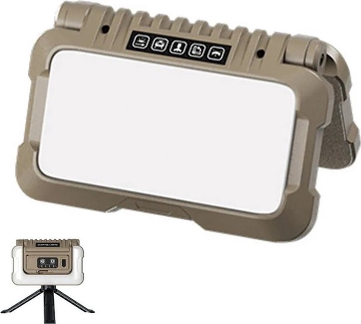 Opvouwbare LED-kampeerlamp, dubbelzijdig licht, 5 standen – 4800mAh USB-C oplaadbare batterij, traploos dimmen, ideaal voor kamperen, thuisgebruik en noodsituaties.