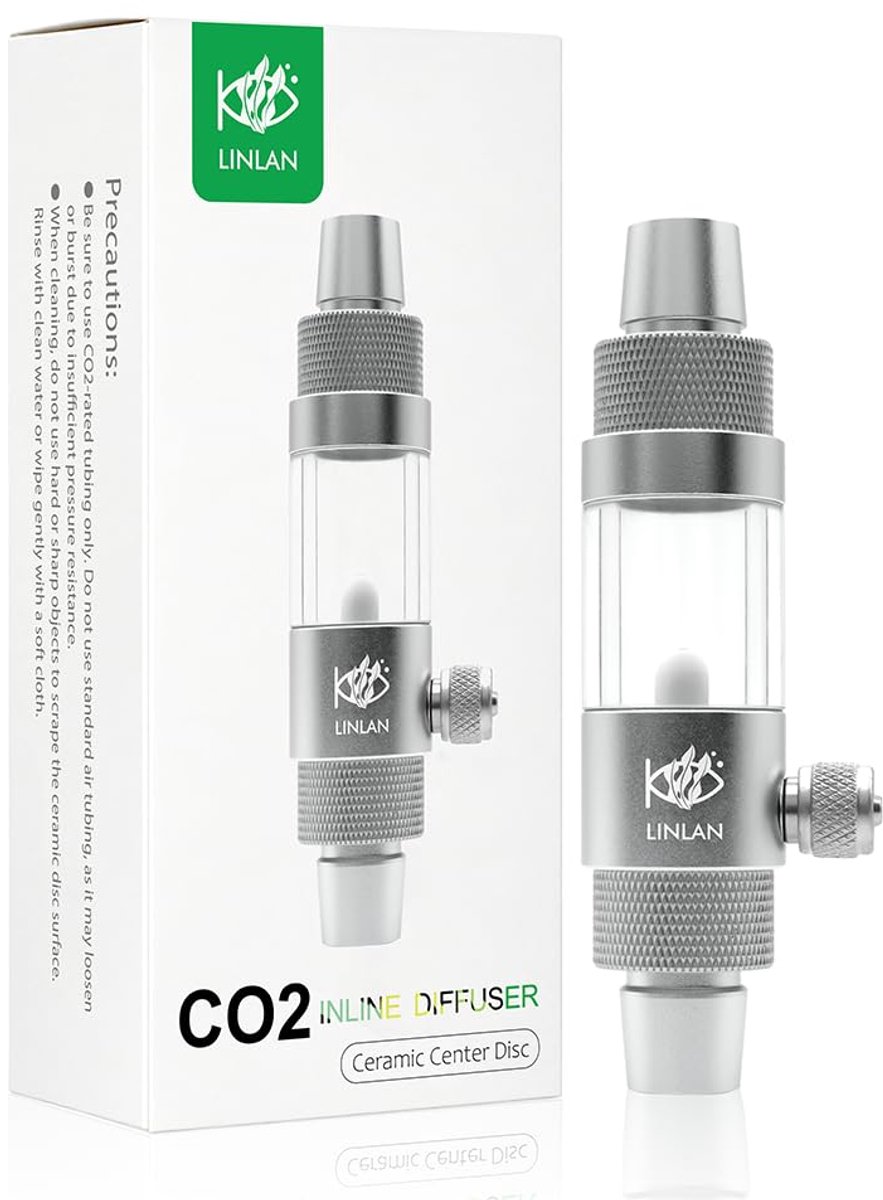 SnelShoppen - CO₂-diffuser aquarium met inspectievenster - centrale schijf voor Low/Medium Flow Systems - geschikt voor filterbuis 5/8 inch (16 mm ID)