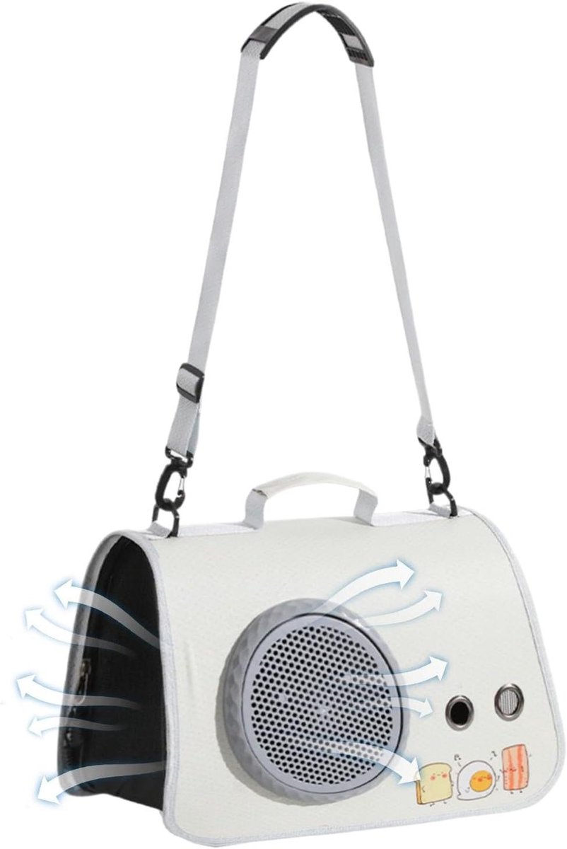 Huisdier transportbox - Draagtas kat - Veilig reizen - Ademend mesh design - 35 x 30 x 7 cm - Zwart