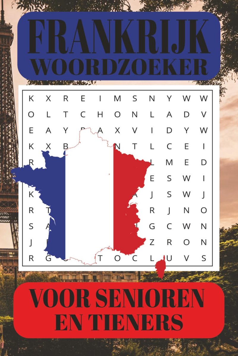 SnelShoppen - Woordzoeker Frankrijk: 55 Puzzels met Franse Bezienswaardigheden, Steden, Iconische Plekken - Leuk voor Puzzelliefhebbers en Frankrijk F