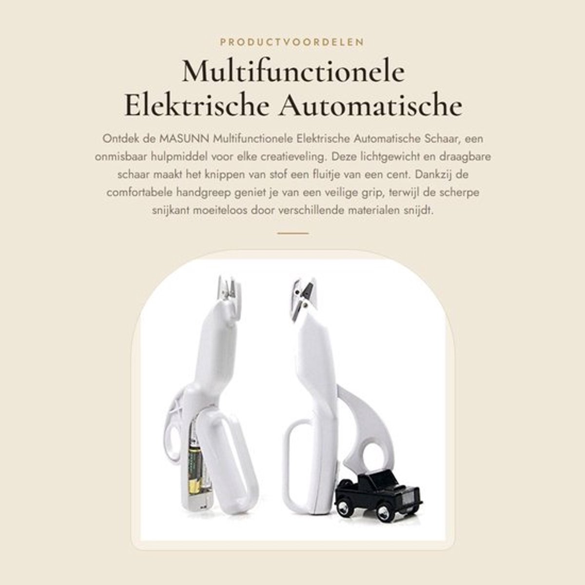 Multifunctionele Elektrische Automatische Schaar - Draagbaar en Lichtgewicht - Veilig en Handheld - Wit - Ideaal voor Knutselprojecten -