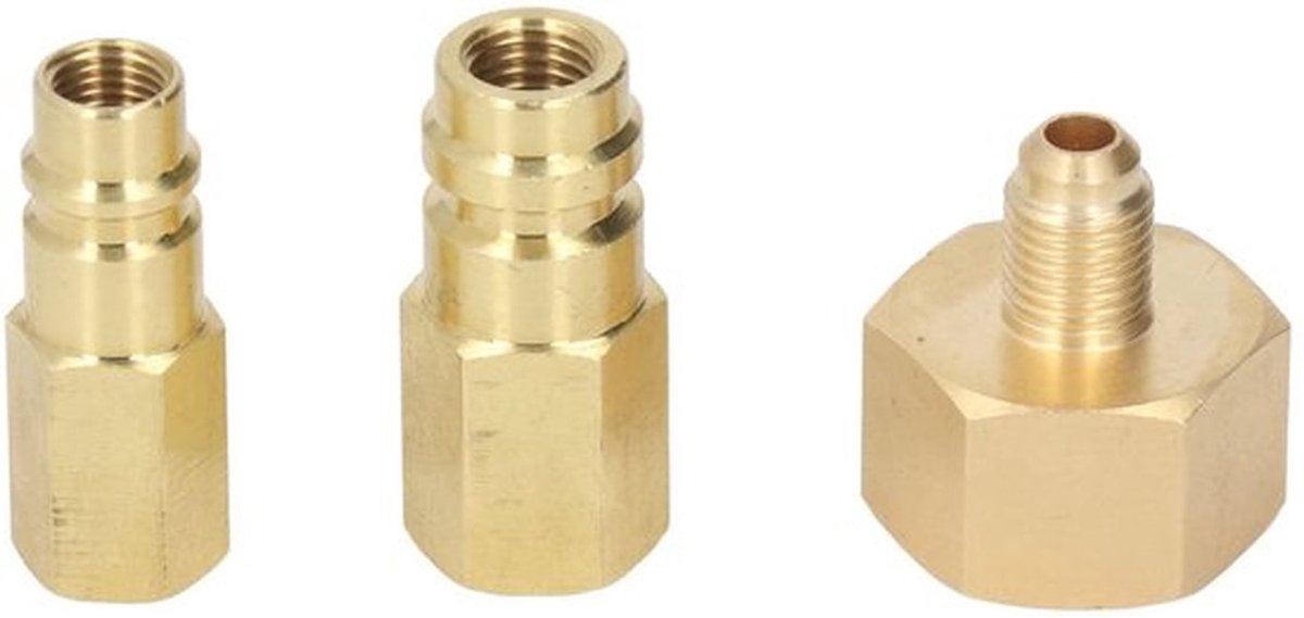 Air Conditioner Adapter Set - Retrofit Adapter - Hoogwaardige Kwaliteit - 1/4 inch - Geschikt voor R134A - 3 Stuks - Ideaal voor Auto Air...