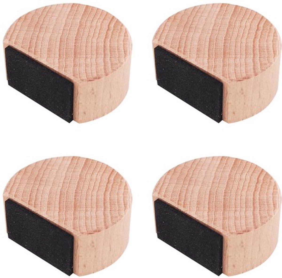 Deurstop Houten - Deurstoppers voor Binnen - Zelfklevend - Anticollision - Geluidsreductie - 4 Stuks - 4,5 x 4,2 x 1,6 cm - Deurbuffer