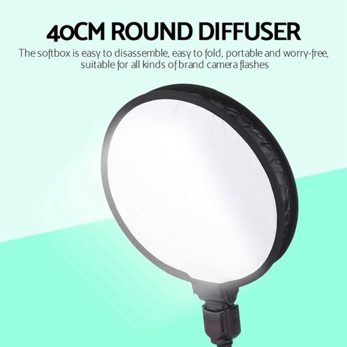 Softbox-diffuser 40 cm - Ronde Opvouwbare Diffuser - Draagbaar - Nylon - Inclusief Opbergtas - Lichtgewicht 130 g - Lichtdiffuser