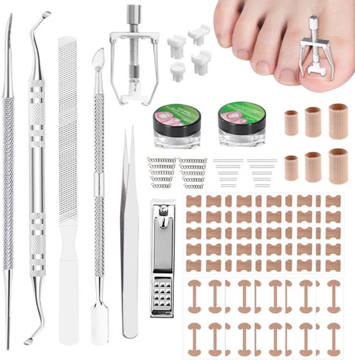 Teennagelcorrectie Set - Correctiepatch - Voetverzorging - Nageltang - Ingrowende Teennagels - Professioneel Product - Voetverzorgingsset