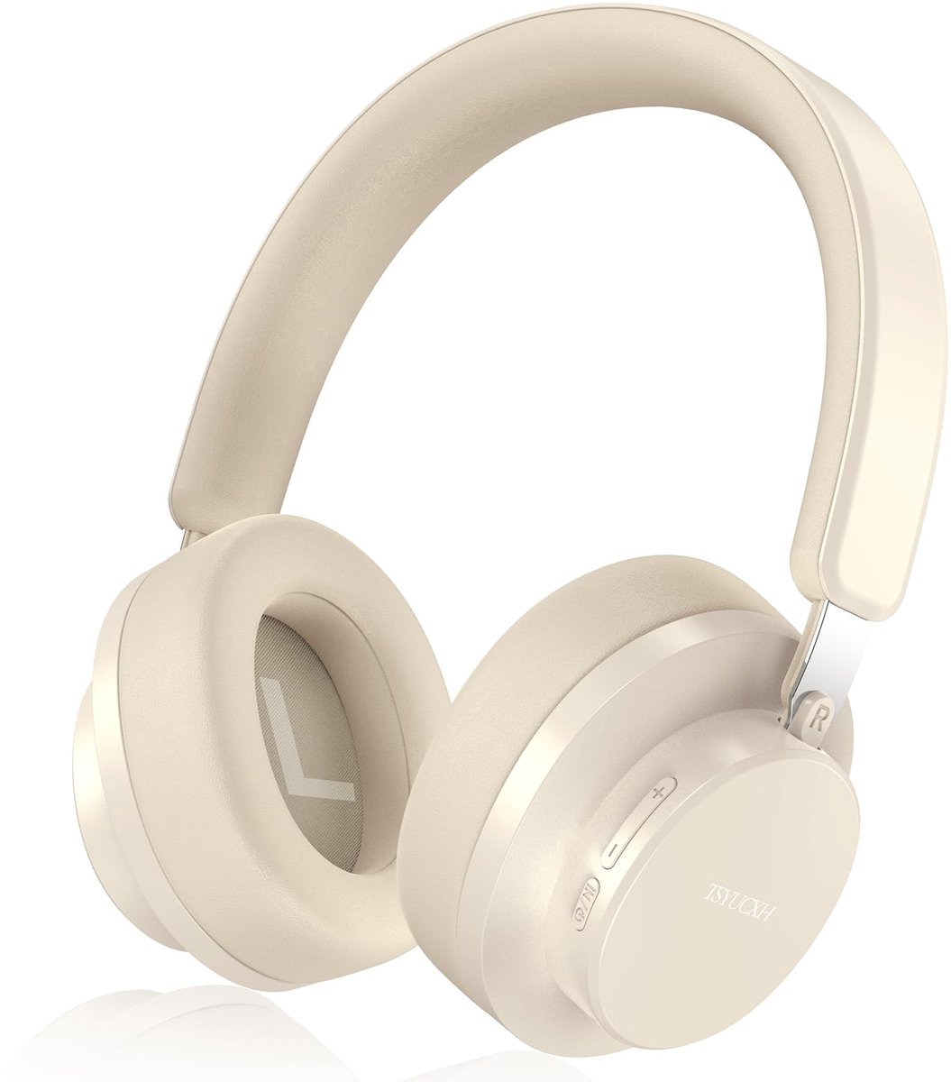 SnelShoppen - Ruisonderdrukkende draadloze Bluetooth hoofdtelefoon over-ear met microfoon, 65 uur speeltijd, heldere oproepen, ideaal voor muziek, wer