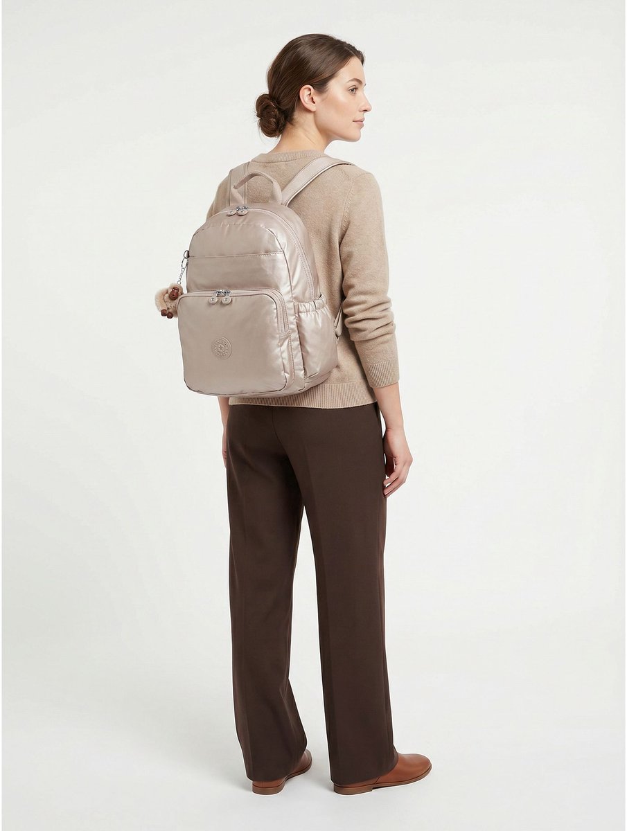kipling rugzak luiertas Basic Plus Maisie Baby Backpack Tiny Metal Glow Taupe – foto 4