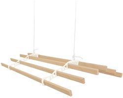 Kledingrek Plafond Katrol - Ivoor– 2m 6-lat plafond wasrek