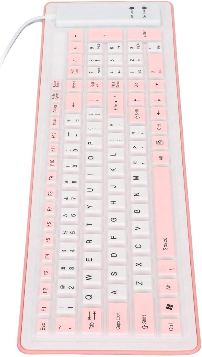 SnelShoppen - 103 Toetsen Opvouwbaar Zacht Siliconen Toetsenbord - USB Bedraad Waterdicht Stofdicht Toetsenbord voor PC Laptop - Ideaal voor Thuis, Ka