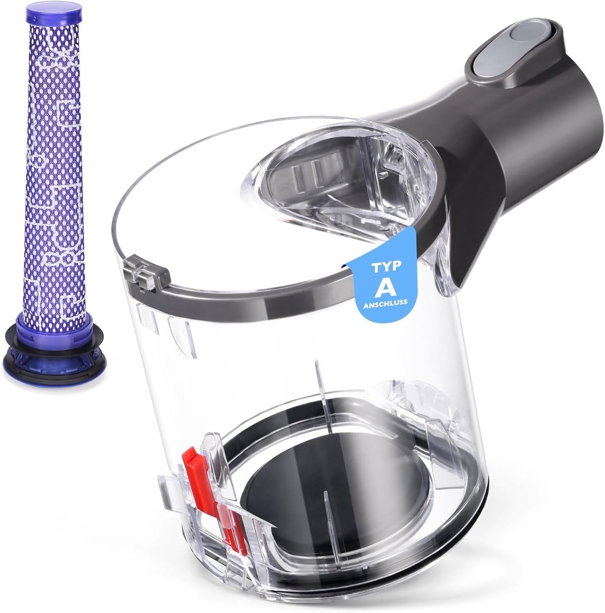 Stofcontainer voor Dyson V6 DC58 DC59 DC62 DC74 Stofzuiger - Reserveonderdelen en Accessoires, Geschikt voor A-Interface en SV05, Onderdeelnummer 965660-01, Duurzaam Plastic, Ideaal voor Efficiënte Reiniging