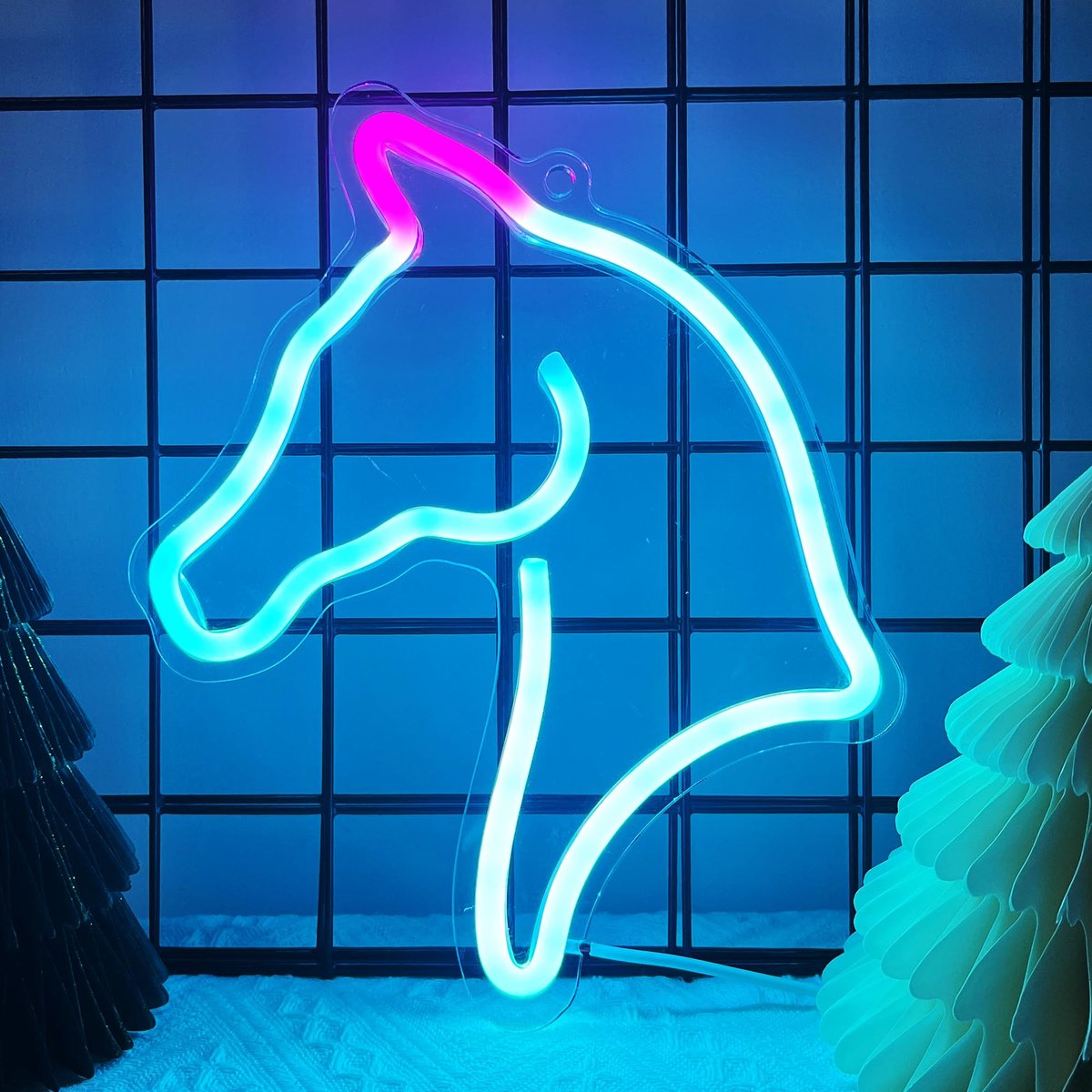 SnelShoppen - Anywin Neon Signs Paard - Neon Lichtdecoratie voor Feest, Kamers, Tuin, en Keuken - Kleurrijk en Stijlvol - LED Neonverlichting - Perfec