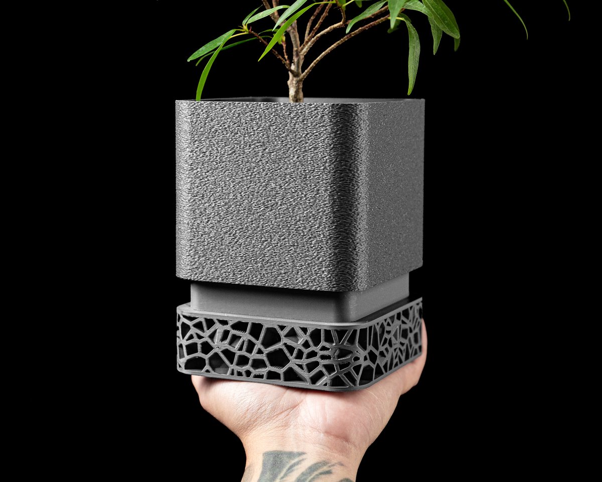 Skushy Vorisquare Bloempot - Moderne Designpot voor Kamerplanten - Sculpturale Plantenpot voor Woonkamer en Kantoor - Premium Woondecoratie
