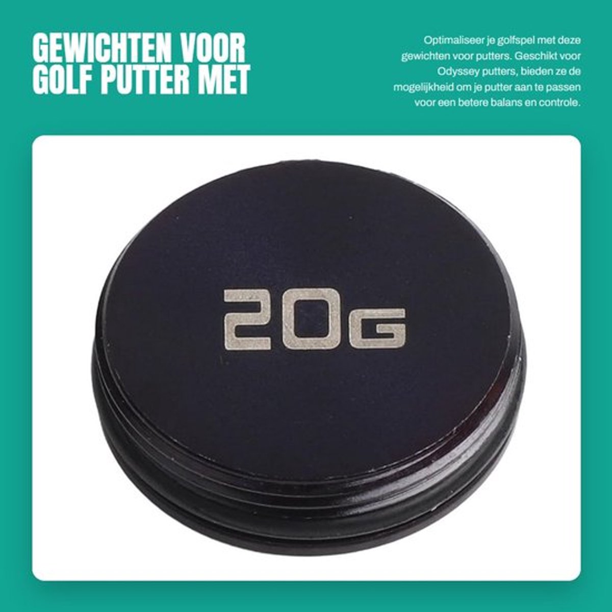 Puttergewichten Set - 5g/10g/15g/20g - Geschikt voor Odyssey Putter - Slijtvast Materiaal - Eenvoudige Structuur - Ideaal voor Training - Golfgewichten
