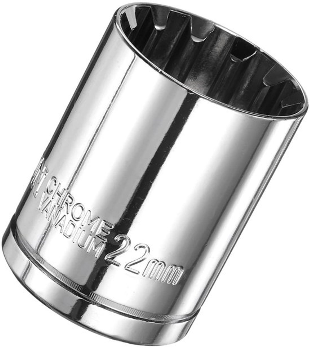 Onderdiepe Socket 22mm - 12-punts Dopsleutelset - Chroom Vanadium Staal - Gepolijst Afwerking - Geschikt voor Ratelgereedschap - Duurzaam en Roestbestendig - Dopsleutel