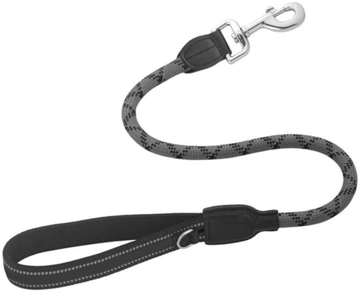 Hondenriem - Elastische Nylon - Gevoerd Handvat - Reflecterende Stiksels - Metalen D-Ring - Duurzaam Materiaal - Hondentouw