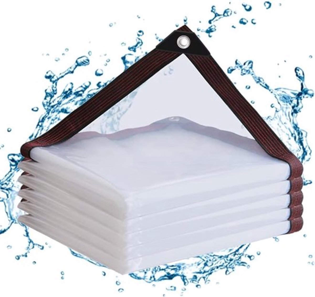 Transparant zeildoek 2 x 4 geschikt voorer – Stevig, waterdicht en UV-bestendig vinyl geschikt voor kabellussen, voor transparante bescherming van tuinmeubilair, kasplanten en kippenhokken.