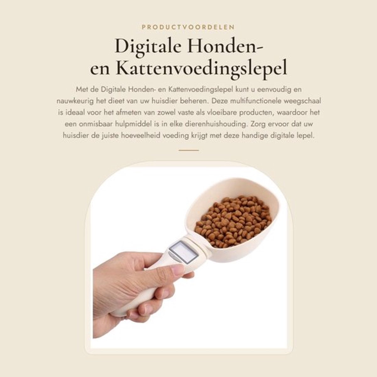 Hondenvoerweegschaal Digitale LCD Schaal - Afneembare Meetlepel - Geschikt voor Honden/Katten - Nauwkeurige Meting - Veilig PP Materiaal - Voedingsweegschaal