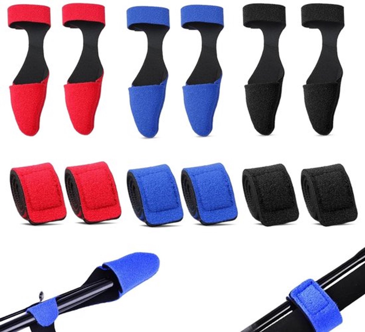 - Hengelriemen - Verstelbare Hengelhouder - Bescherming voor Hengels - Zwart Blauw Rood - Anti-slip Hengelaccessoires - Geschikt voor...