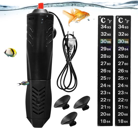 SnelShoppen - 300W Aquarium Heater met Thermostaat en Suction Cups - Ideaal voor Aquaria en Vistanks - PTC Verwarmingselement met ABS Behuizing