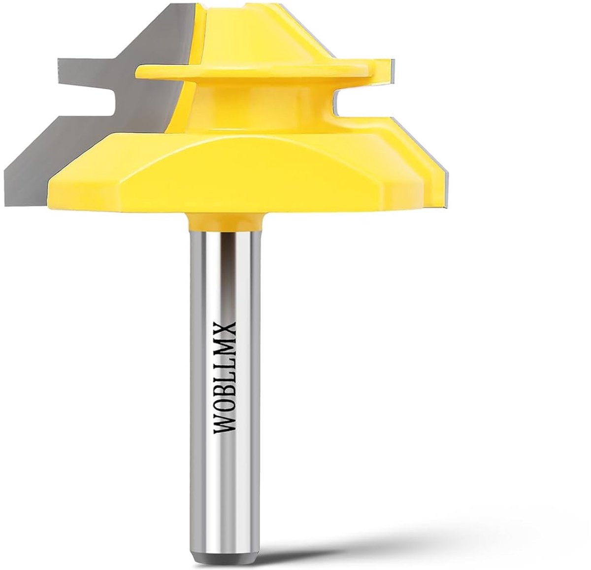 SnelShoppen - 45° Glue Cutter Mitre Router Bit met 8mm Handgreep, 19mm Snijhoogte, YG6 Hardmetaal voor Houtbewerking en Graveren - 1 PCS
