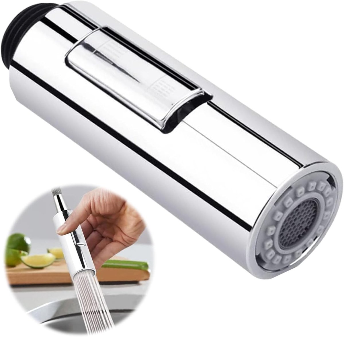 SnelShoppen - Interchangeable hand shower voor keuken en badkamer, handdouche met 2 functies spray en jet, eenvoudig te installeren, duurzaam en corro