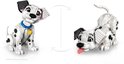Chiot LEGO Disney 101 Dalmatiens en deux poses: assis avec un collier bleu et joueur, léchant avec la langue sortie. Les modèles ne peuvent pas être construits simultanément.