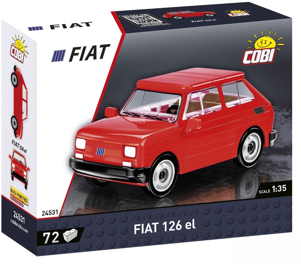 Cobi Youngtimer Bouwpakket Fiat 126el 1:35 Rood 71-delig 24531